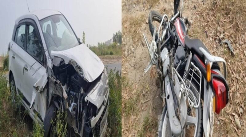 Three persons including two brothers died in a collision between a motorcycle and a car