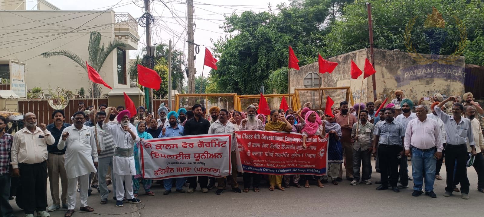 Strong condemnation of the halt in regular Group-D recruitment and failure to regularize contract and outsourced employees by amending the existing policy