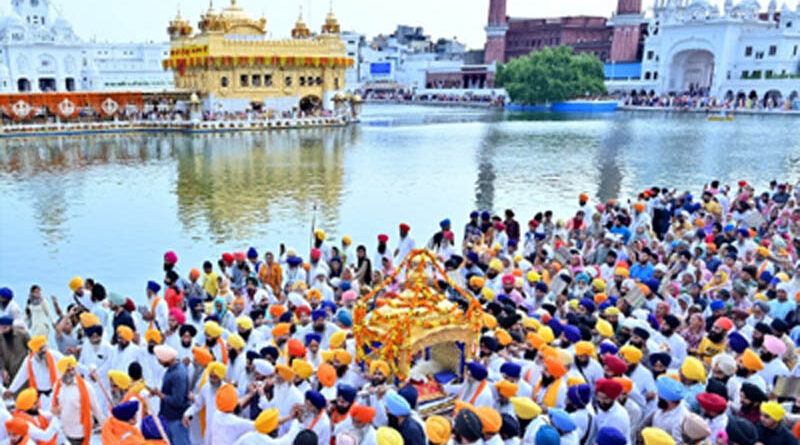 Nagar Kirtan organized at Amritsar on the first Prakash Purab of Shri Guru Granth Sahib