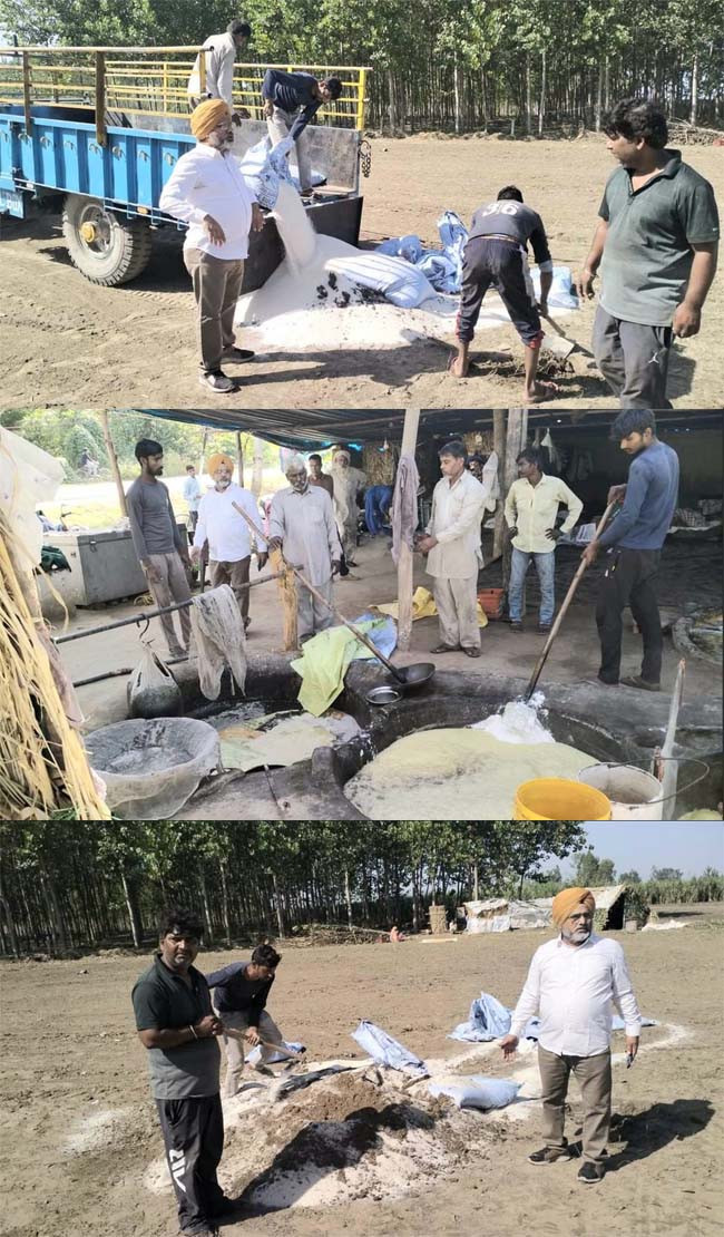 The team of the district health department raided the makers of jaggery by mixing inferior sugar, destroyed 40 quintals of jaggery and 25 quintals of sugar. 4 Velne Seal on Phagwara Road