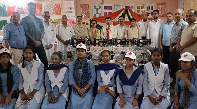 Certificate and sewing machines distributed on completion of 6 months course