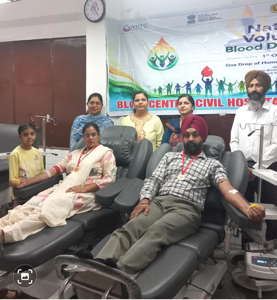 Sidhu Couple Donates Blood Together for 37th Time on National Voluntary Blood Donation Day