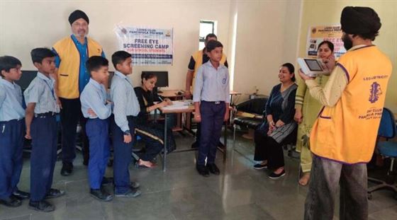 Lions Club Panchkula Premier started a two-day eye examination camp at Sector 49 Government School.