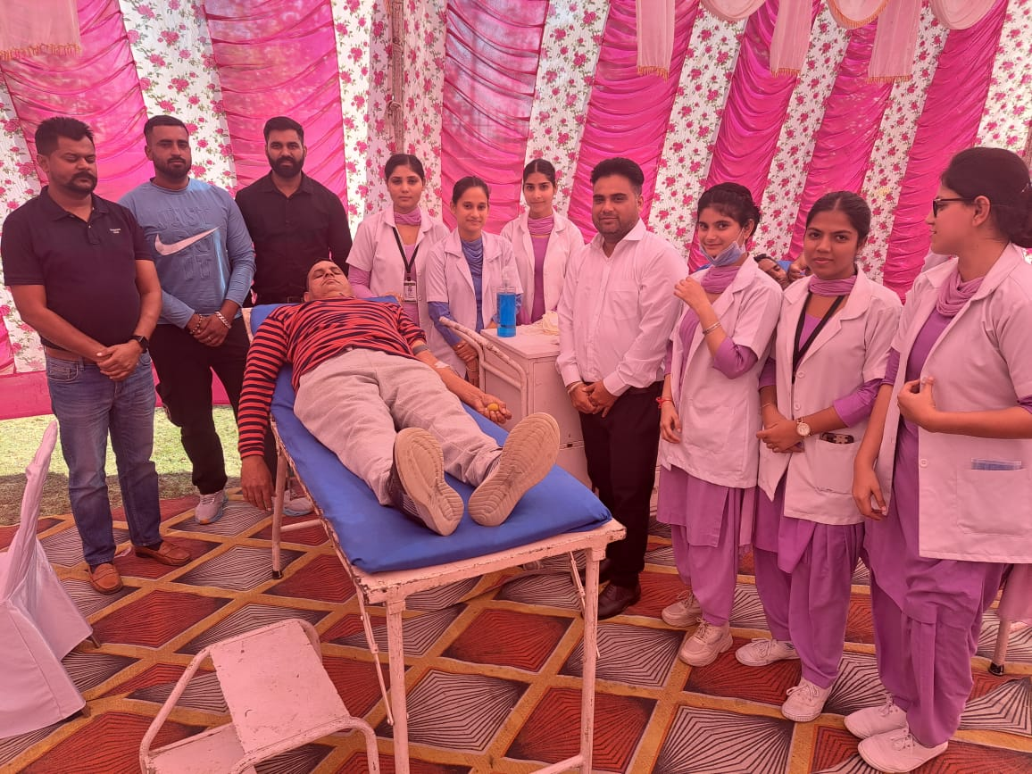 A blood donation camp was organized by Kot Fatuhi branch of World Human Spiritual Center Nawannagar