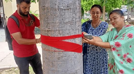 Senior Citizens Association tied rakhi to trees