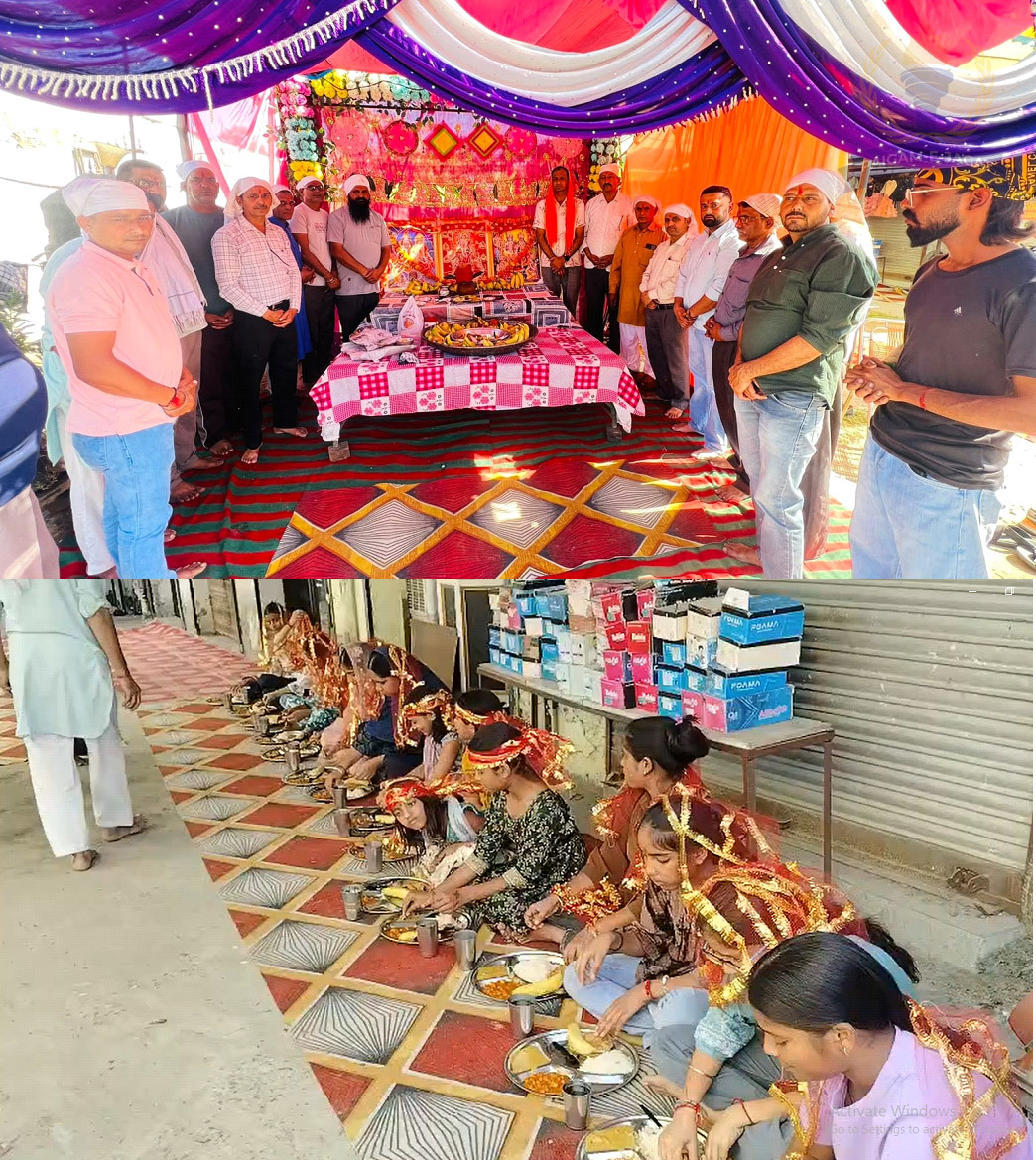 Grand Bhandara Organised at Tahliwal Market on Maha Navami