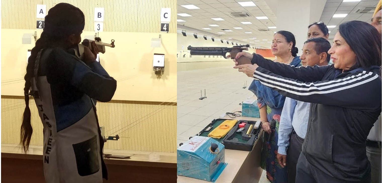 67th State Level Rifle Shooting Competition begins at Government Shooting Range. Kiranjot Kaur of Mansa tops in Air Rifle Open Sight Competition.