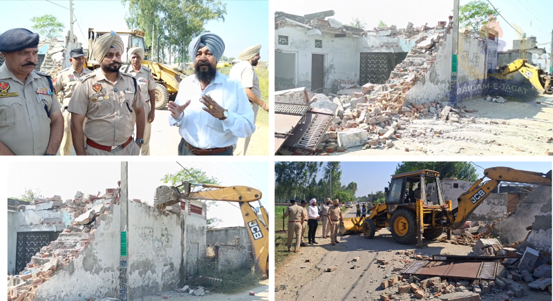Illegal Construction Demolished in Sarhala Kalan Village Under ‘War Against Drugs’ Campaign
