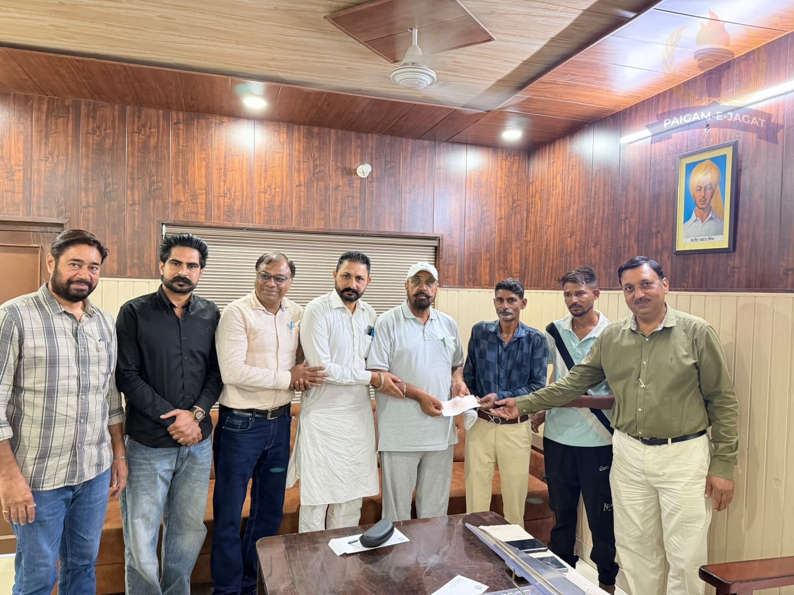 ₹75,000 Financial Assistance Cheque Presented to Person Injured in Farm Accident