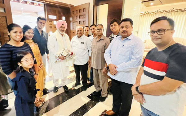 Cabinet Minister Punjab Sardar Chetan Singh Jaudamajra arrived at the residence of eminent industrialist Mr. Anup Ji Bangan petrol pump owners.