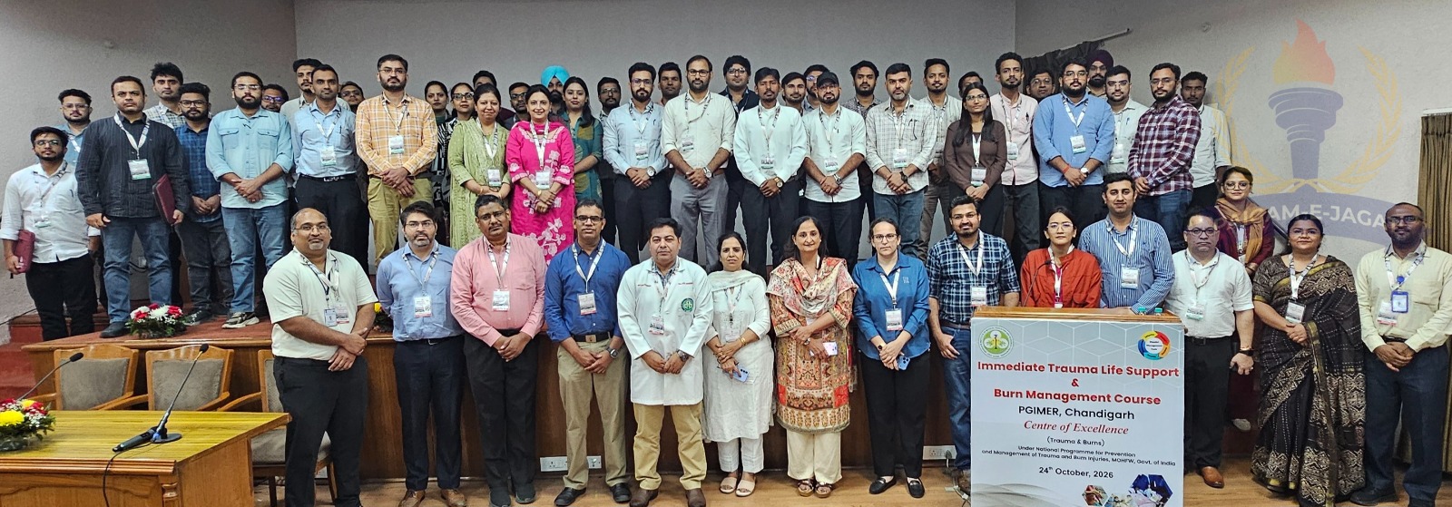 PGIMER Trains 57 Doctors from Haryana, Punjab and Chandigarh in Immediate Trauma Life Support and Burn Management