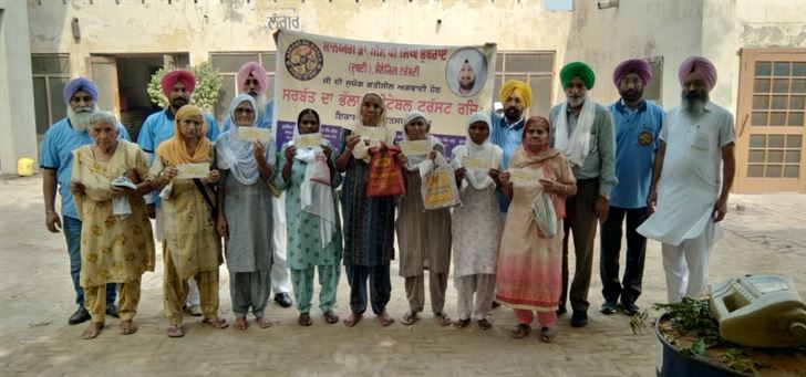 Assistance amount given to elderly women by Sarbat Da Bhala Charitable Trust