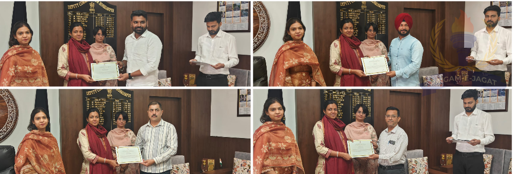 लंबित आवेदनों के निपटारे में बेहतर प्रदर्शन करने वाले अधिकारियों को डिप्टी कमिश्नर ने किया सम्मानित